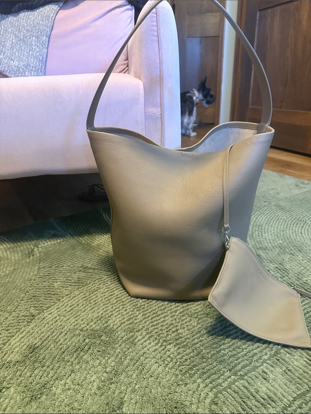 Large leather Bucket Bag